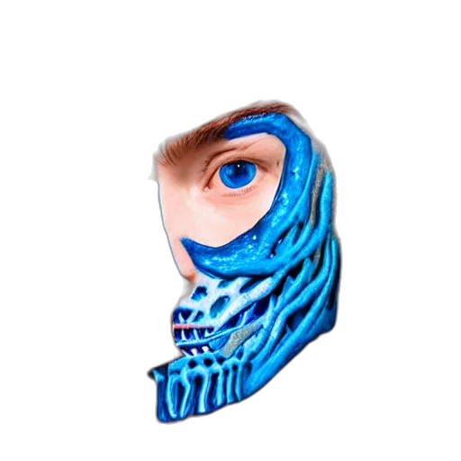 mask, face, jewelry, hat, vaporwave, 3d render, photorealistic, concept art transparent PNG cut-out