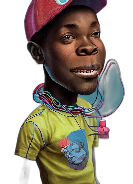 face, hat, mask, jewelry, concept art, photorealistic, cartoon, 3d render transparent PNG cut-out