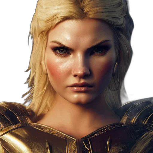face, fantasy art, concept art, photorealistic, comic book art, golden, front, centered transparent PNG cut-out