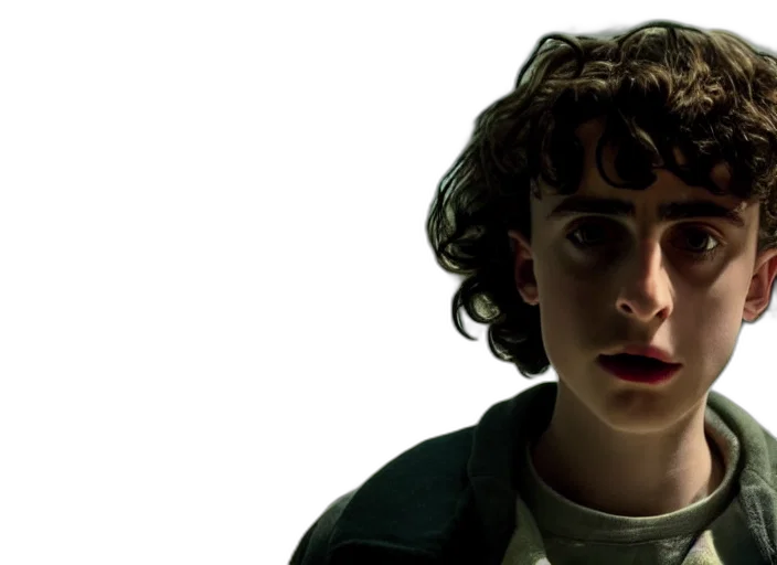 face, jacket, photorealistic, outer space, timothee, chalamet, stranger, things transparent PNG cut-out