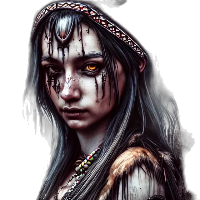 face, jewelry, fantasy art, concept art, photorealistic, comic book art, dark, monochrome transparent PNG cut-out