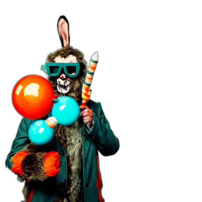 mask, staff, jacket, creature transparent PNG cut-out
