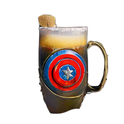 weapon, bottle, 3d render, closeup transparent PNG cut-out