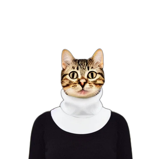 mask, hat, animal, dress, photorealistic, 3d render, bust, portrait transparent PNG cut-out