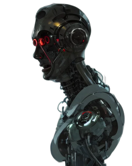robot, face, mask, cyberpunk transparent PNG cut-out