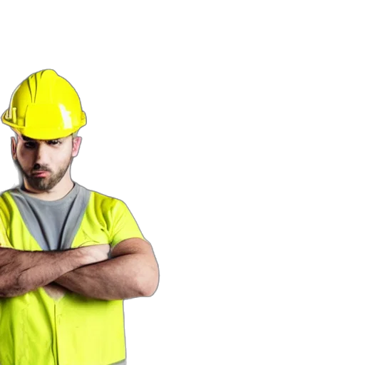 staff, hat, robot, face, 3d render, man, dressed, construction transparent PNG cut-out