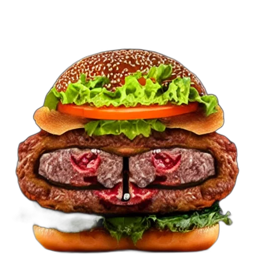 food, animal, face, crown, photorealistic, 3d render, pixel art, concept art transparent PNG cut-out