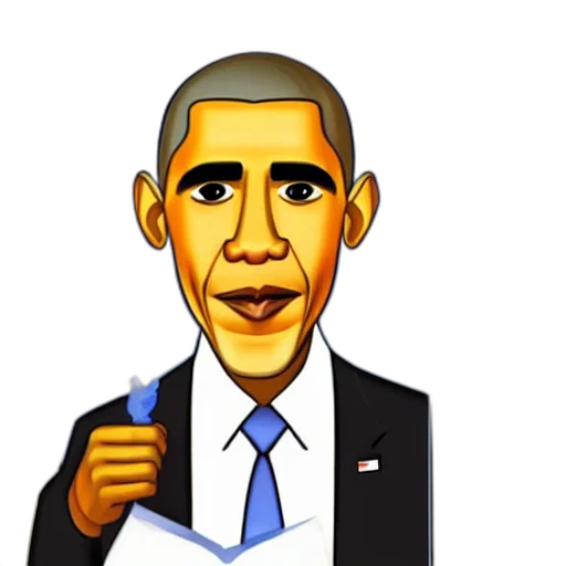 cartoon, obama, character transparent PNG cut-out