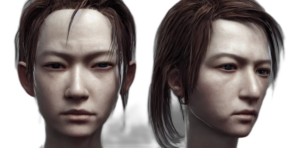 face, photorealistic, concept art, 3d render, cyberpunk, masterpiece, rendered, blender transparent PNG cut-out