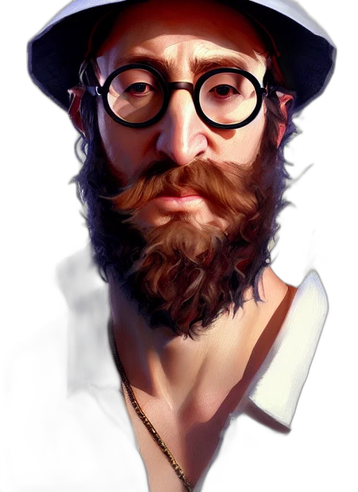 face, hat, staff, hair, photorealistic, cartoon, fantasy art, concept art transparent PNG cut-out