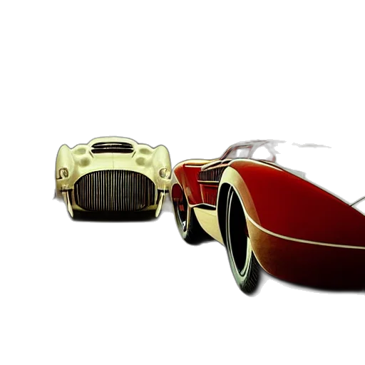 car, 3d render, concept art, photorealistic, retro, futuristic, vintage, cars transparent PNG cut-out