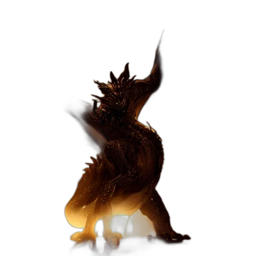 dragon, hair, creature, animal, concept art, 3d render, fantasy art, photorealistic transparent PNG cut-out