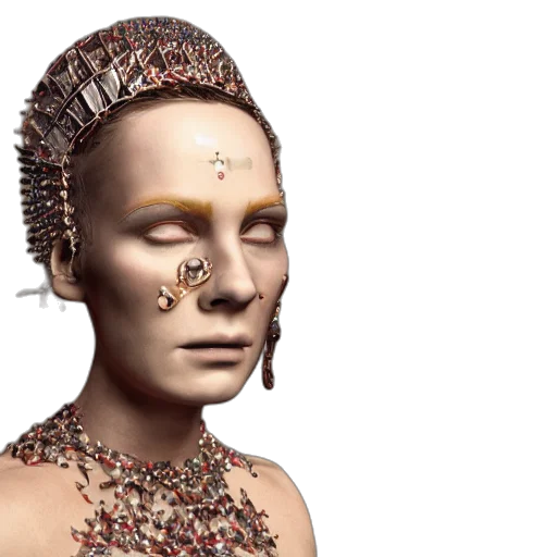 jewelry, crown, face, robot transparent PNG cut-out
