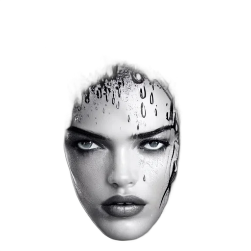 face, crown, mask, hair, cyberpunk, photorealistic, concept art, fantasy art transparent PNG cut-out