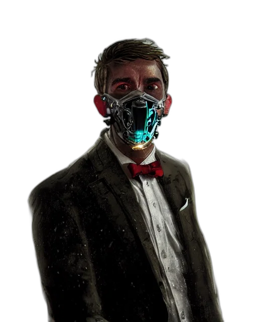 mask, robot, face, jacket transparent PNG cut-out