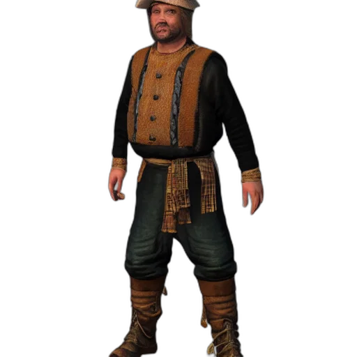 staff, hat, weapon, animal, concept art, 3d render, fantasy art, photorealistic transparent PNG cut-out