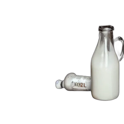 bottle, food, weapon, animal, 3d render, photorealistic, milk, over transparent PNG cut-out