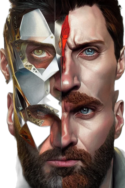 face, mask, comic book art, concept art transparent PNG cut-out