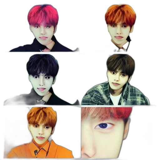 photorealistic, watercolor, cartoon, fantasy art, red, colorful, haechan, nct transparent PNG cut-out