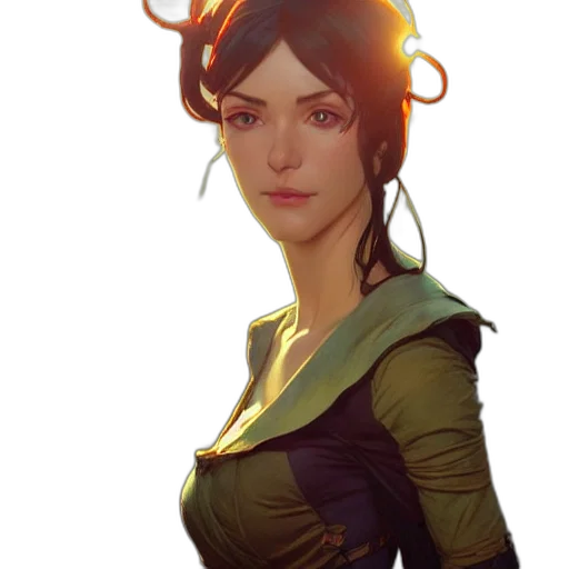 dress, face, staff, crown transparent PNG cut-out
