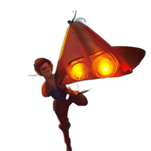 staff, umbrella, weapon, robot, concept art, 3d render, fantasy art, pixel art transparent PNG cut-out
