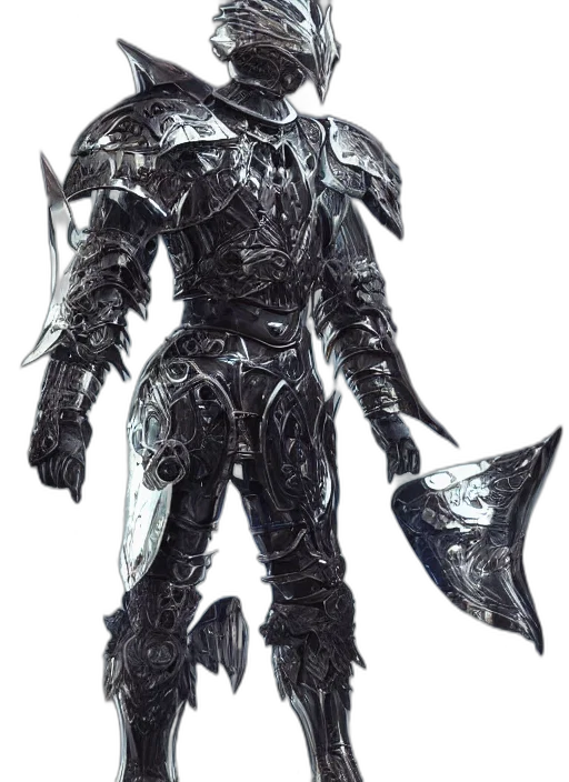 robot, sword, staff, weapon, concept art, fantasy art, 3d render, comic book art transparent PNG cut-out