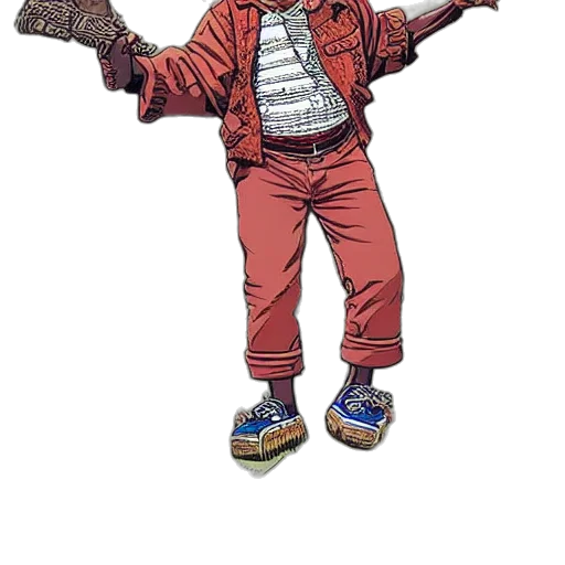jacket, staff, weapon, robot transparent PNG cut-out