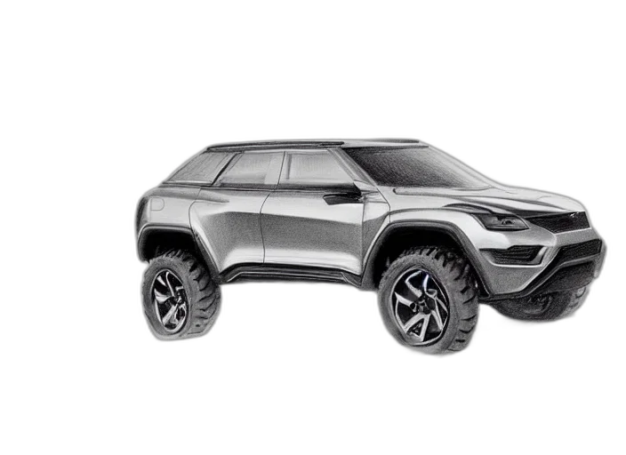 car, concept art, photorealistic, 3d render, concept, non, coloring, pencil transparent PNG cut-out
