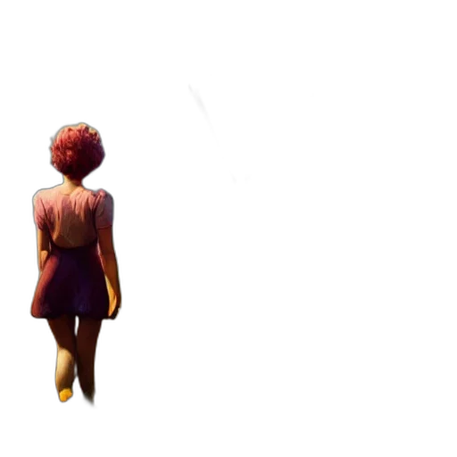 dress, hair, robot, jacket, concept art, 3d render, pixel art, watercolor transparent PNG cut-out
