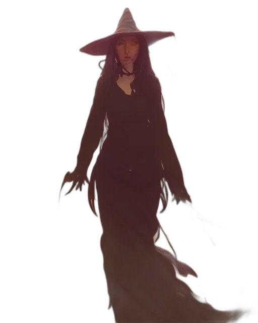 dress, hat, staff, creature, concept art, fantasy art, pixel art, comic book art transparent PNG cut-out