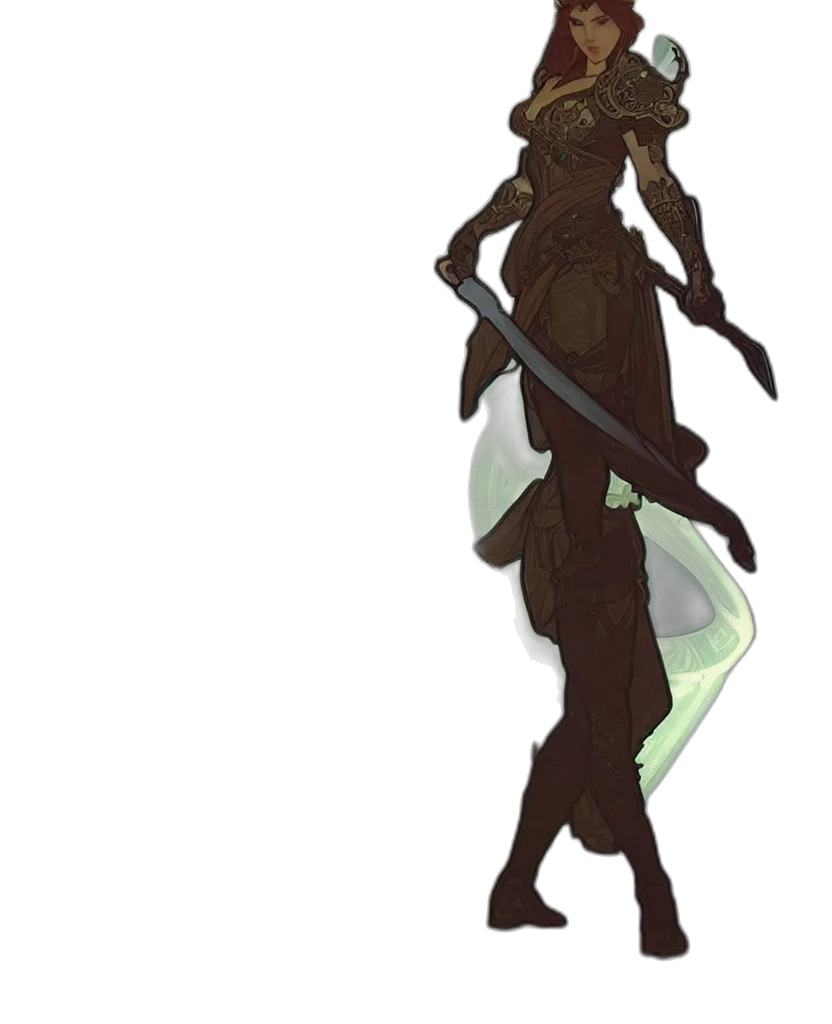 staff, sword, weapon, dress, concept art, pixel art, fantasy art, 3d render transparent PNG cut-out