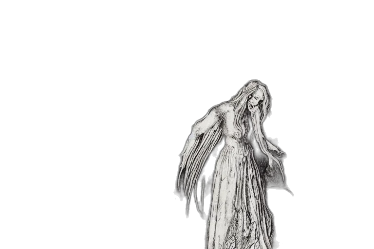 dress, creature, dragon, hair transparent PNG cut-out