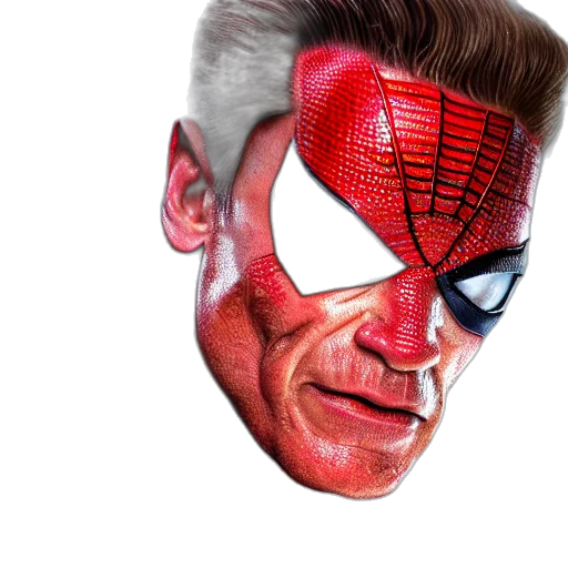 mask, face, comic book art, concept art, 3d render, photorealistic, red, arnold transparent PNG cut-out
