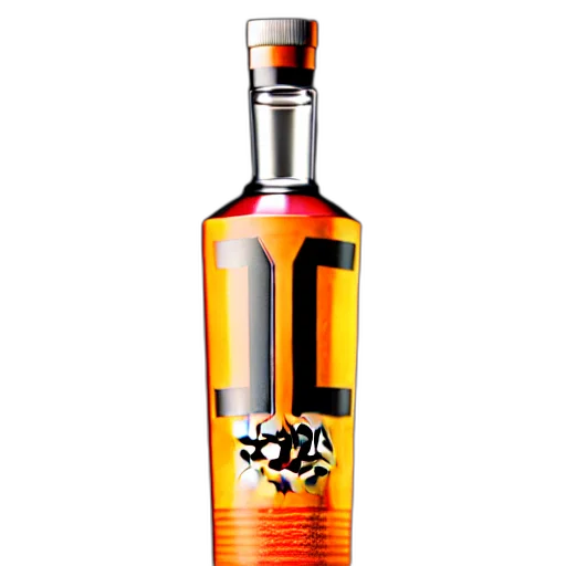 bottle, staff, crown, 3d render transparent PNG cut-out