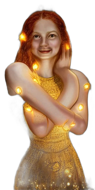 jewelry, dress, 3d render, fantasy art, concept art, photorealistic, neon lights, golden transparent PNG cut-out