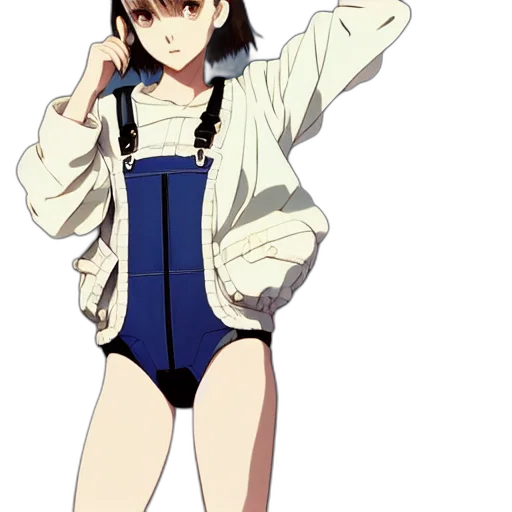 jacket, dress, staff, anime, concept art, cartoon, pixel art, blue transparent PNG cut-out