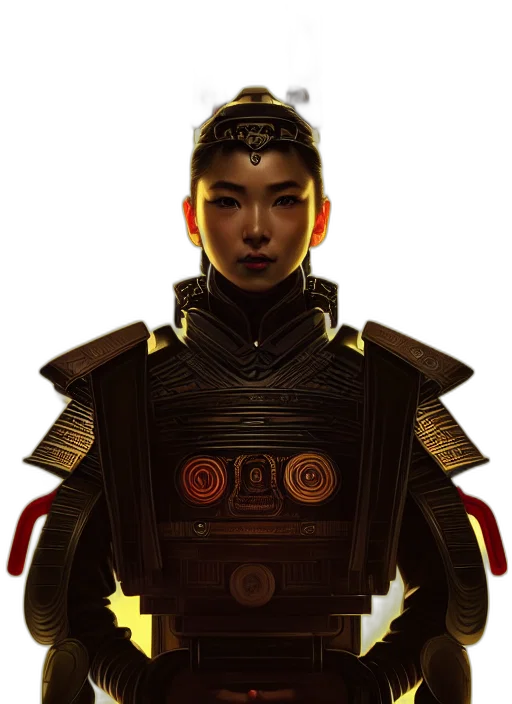 staff, robot, face, crown transparent PNG cut-out