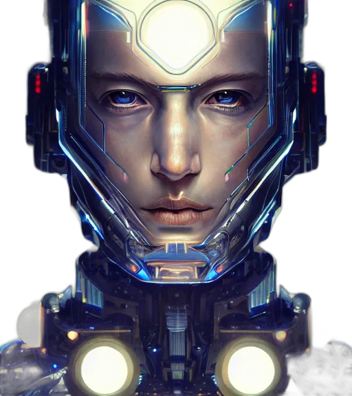 robot, face, cyberpunk, concept art transparent PNG cut-out