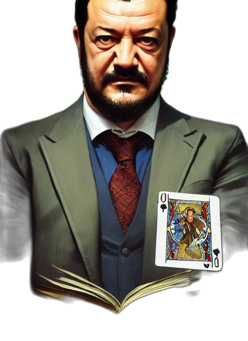 face, staff, jacket, animal, photorealistic, concept art, comic book art, fantasy art transparent PNG cut-out
