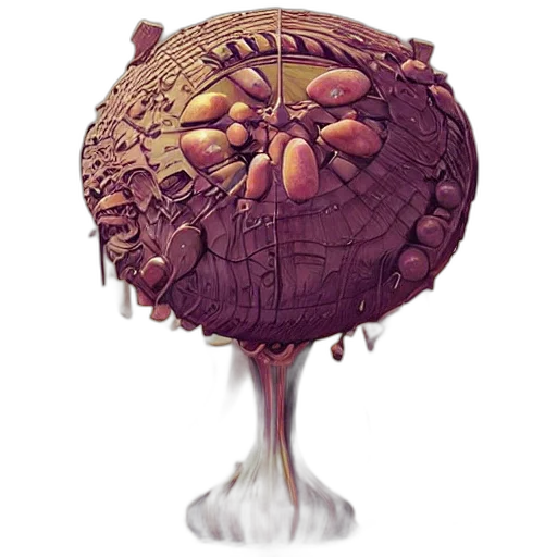 food, tree, umbrella, crown, concept art, 3d render, fantasy art, pixel art transparent PNG cut-out