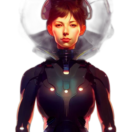 robot, face, jacket, mask, concept art, cyberpunk, comic book art, fantasy art transparent PNG cut-out