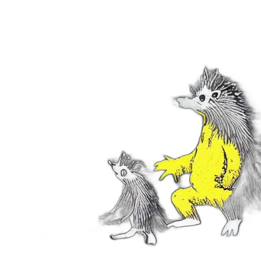 creature, animal, concept art, hedgehog, who, entirely, yellow, bipedal transparent PNG cut-out