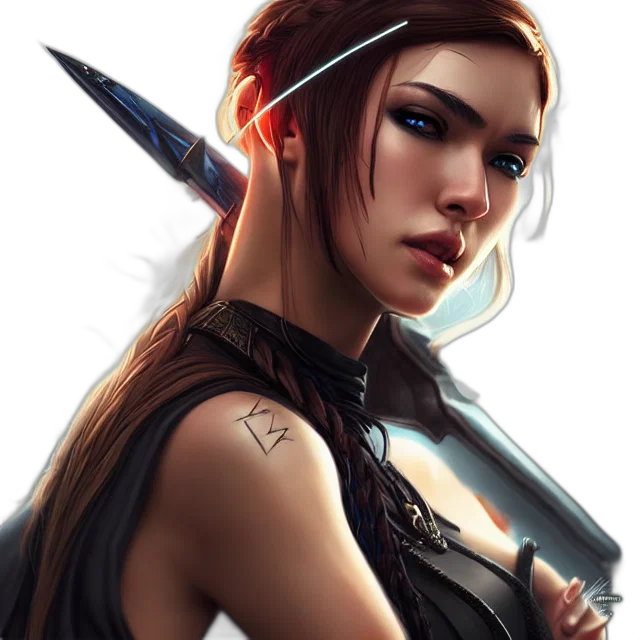 sword, staff, weapon, face, fantasy art, concept art, photorealistic, comic book art transparent PNG cut-out
