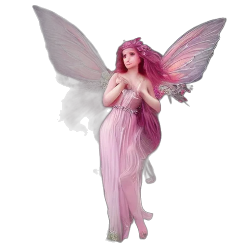 fantasy art, concept art, 3d render, photorealistic, pastel, beautiful, pink, fairy transparent PNG cut-out