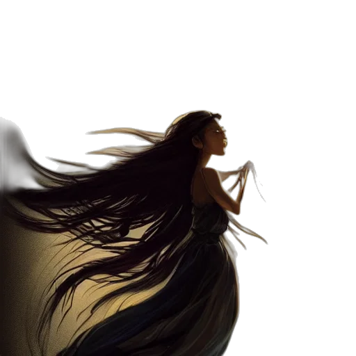 hair, dress, photorealistic, concept art transparent PNG cut-out