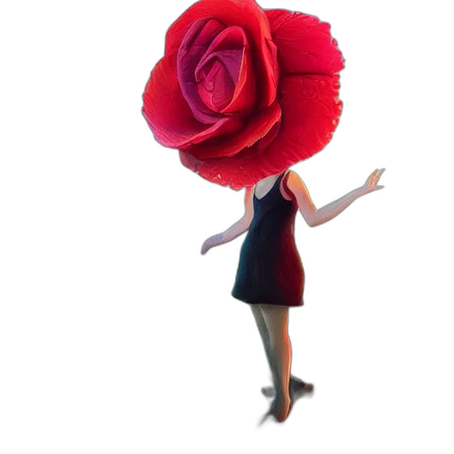 flower, dress, hat, crown, 3d render, concept art, photorealistic, fantasy art transparent PNG cut-out