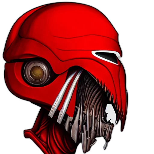 mask, face, robot, creature, concept art, comic book art, 3d render, pixel art transparent PNG cut-out