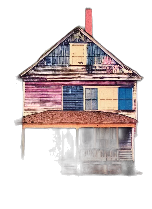 building, furniture, watercolor, concept art, 3d render, photorealistic, fog, city street transparent PNG cut-out