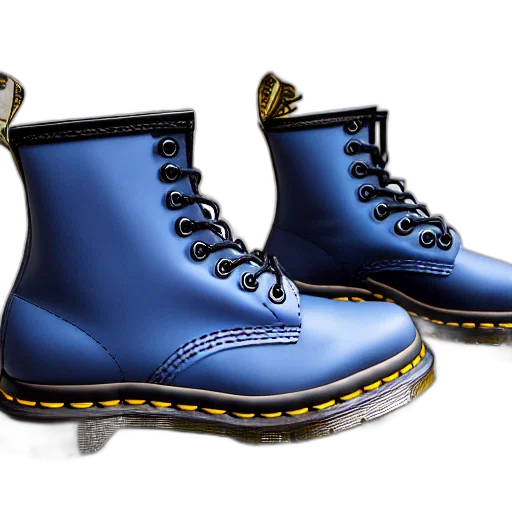 shoes, 3d render, photorealistic, battered, old, pair, martens, boots transparent PNG cut-out