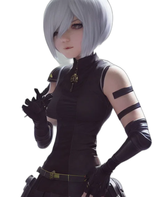 staff, weapon, jacket, robot, concept art, cyberpunk, fantasy art, 3d render transparent PNG cut-out
